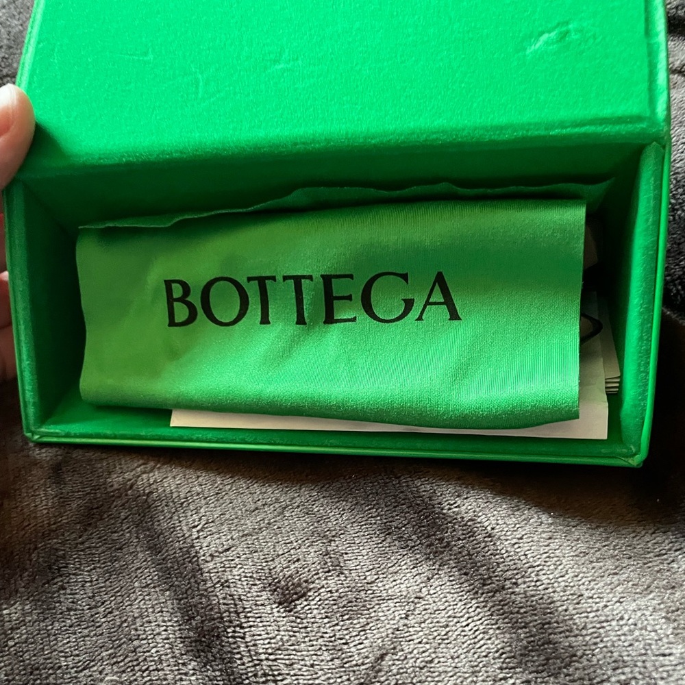 Brand new Bottega Veneta sunglasses. Box, glasses, cloth, papers.
